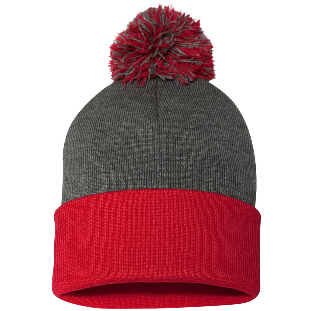 Dark Heather Grey/ Red